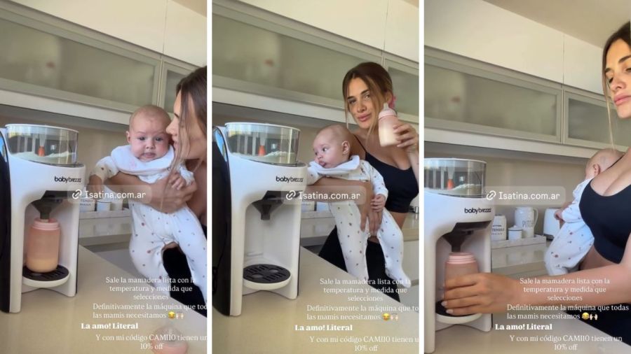 Cami Homs mostró la moderna máquina que usa para alimentar a su bebé, Aitana