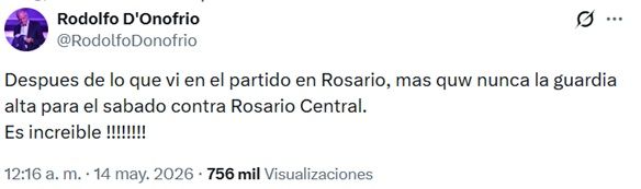 Tuit de D´Onofrio vs Central