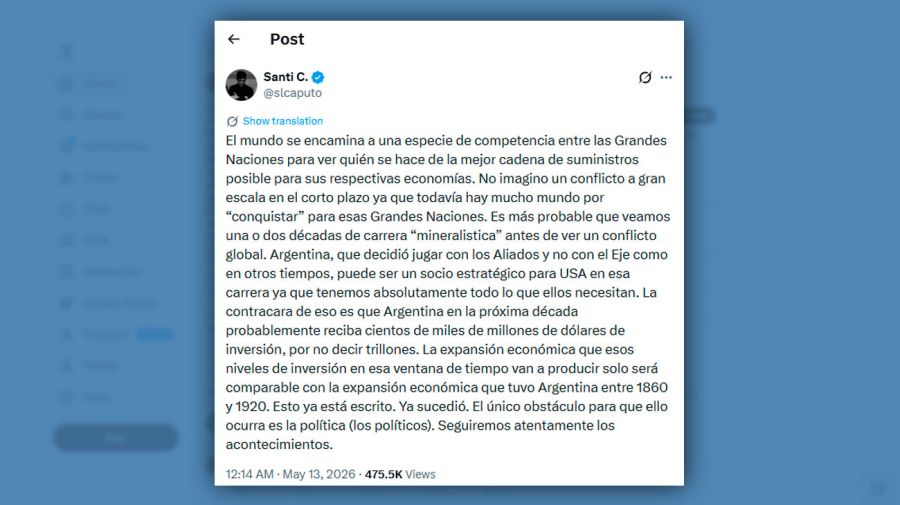 Posteo Santiago Caputo 15052026
