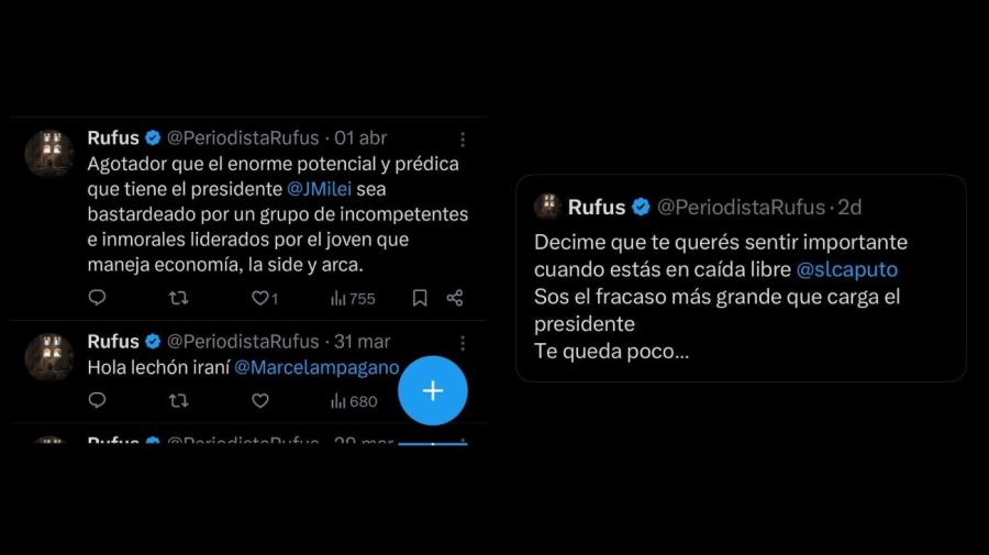 Tweet de la cuenta Periodista Rufus