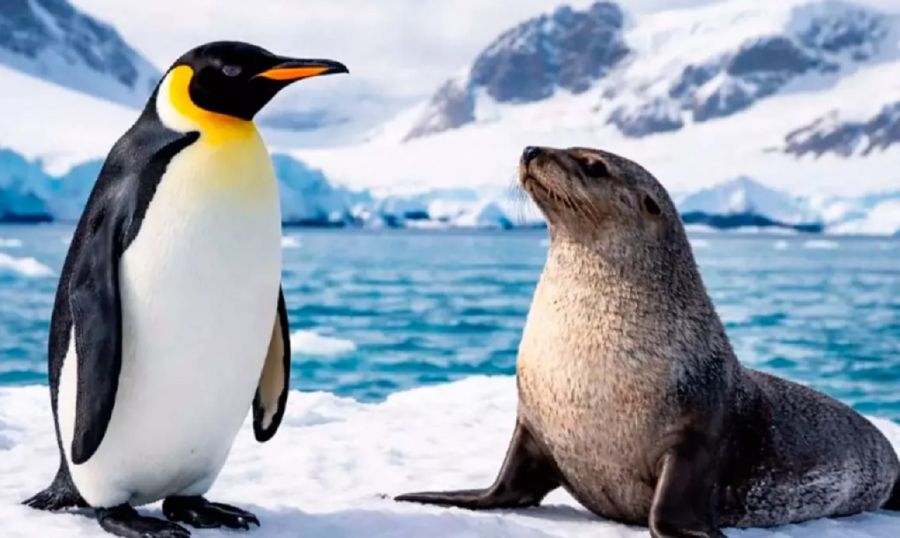 1905_pingüino emperador y lobo marino