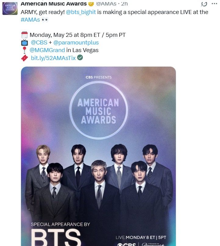 BTS en los AMAs 2026