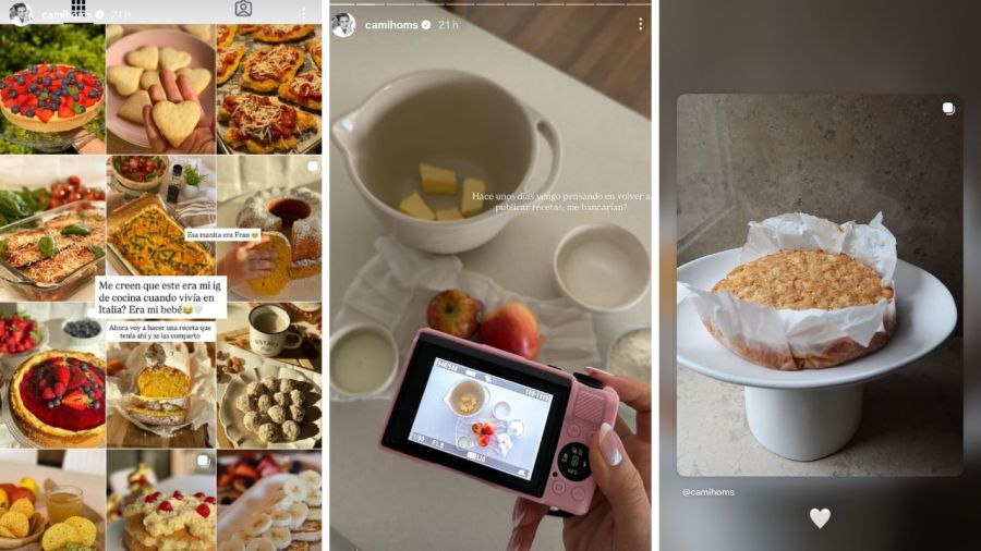 Cami Homs retomó su faceta como influencer de cocina