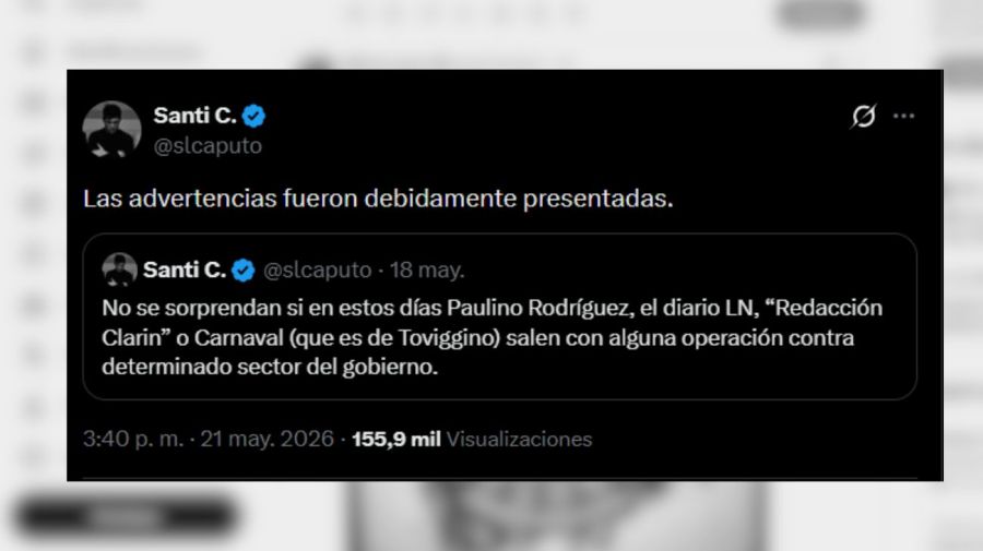 Santiago Caputo en X sobre Audios Filtrados