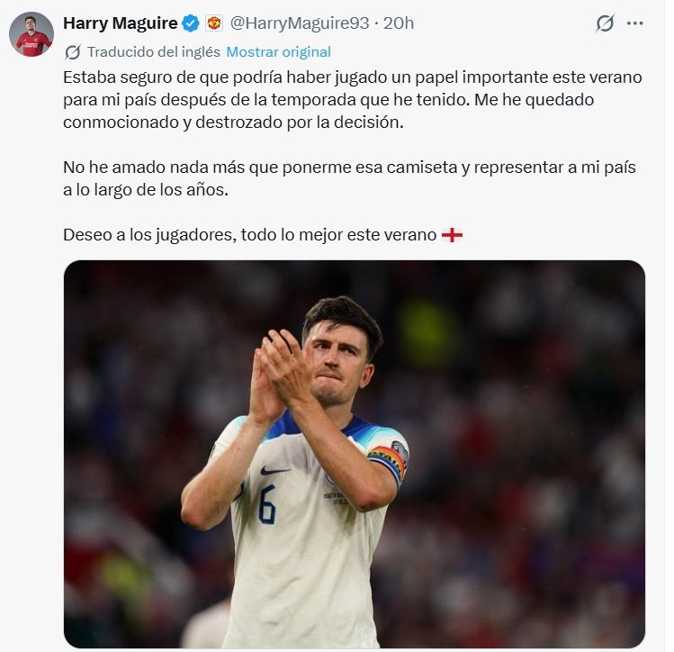Tuit de Harry Maguire