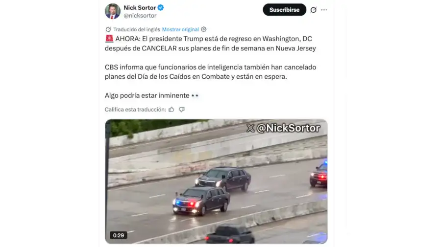 El presidente Trump está de regreso en Washington 22052026