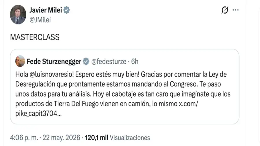 Javier Milei X 22052026