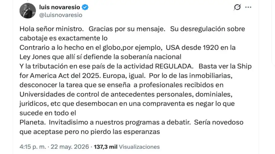 Luis novaresio X 22052026