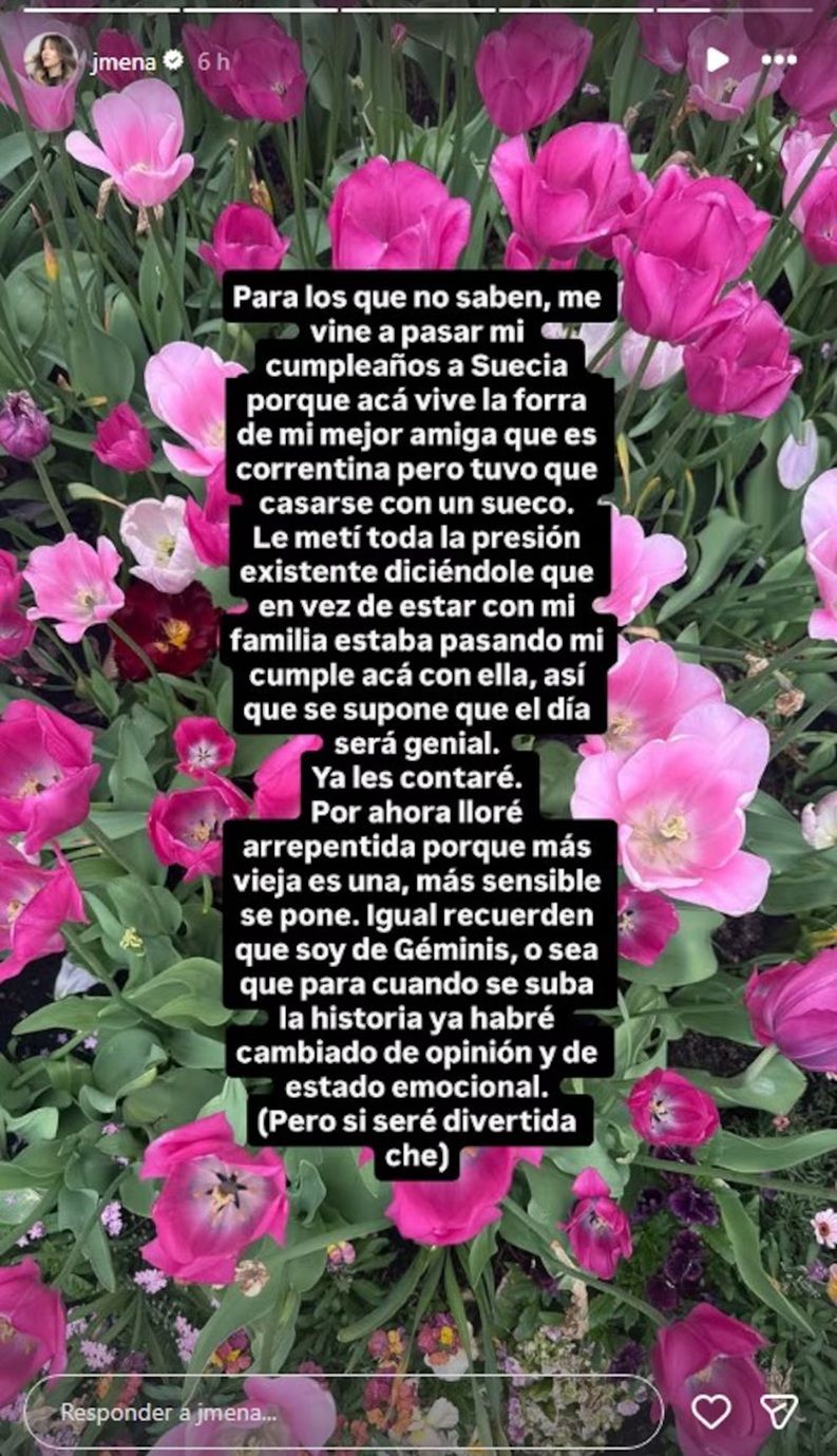 El mensaje de Jimena Barón