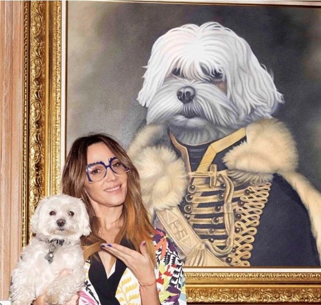Cuadro de Copito, el perro de Vero Lozano