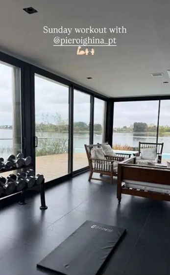 Gimnasio de Maxi López y Daniela Christiansson en Nordelta