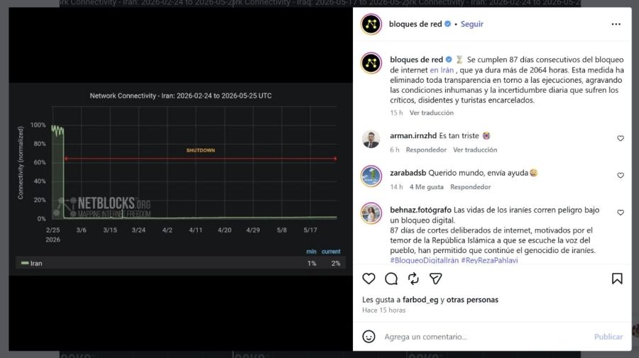 Irán restablecerá el acceso internacional a internet desde este martes