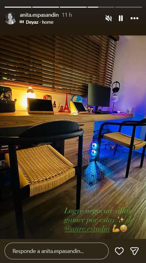 Así es la habitación de los hijos de Anita Espasandín estilo desk setup aesthetic