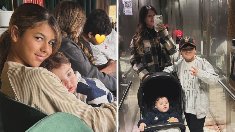 Camila Galante, Leandro, Victoria, Giovanni y Lautaro Paredes 