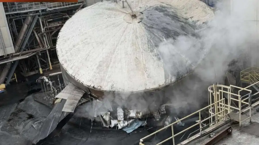 Implosionó un tanque de una fábrica de Washington 26052026