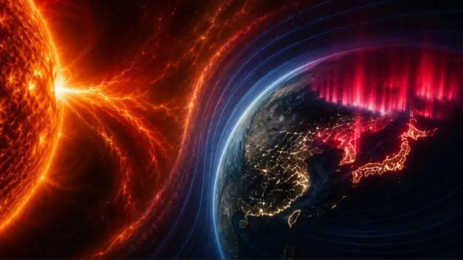 Auroras rojas en Japón