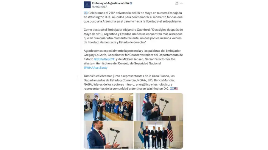 Embajada de Argentina en USA 27052026