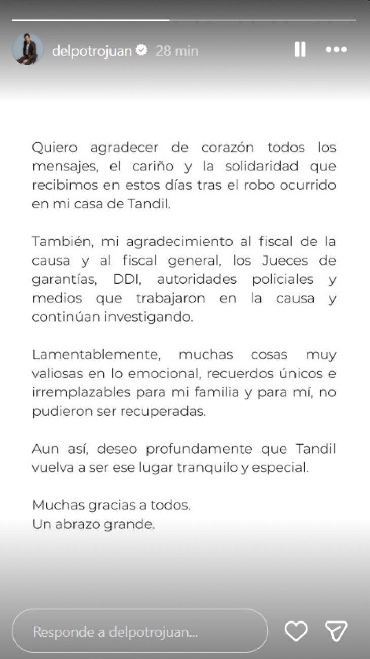 Juan Martín del Potro tras el robo