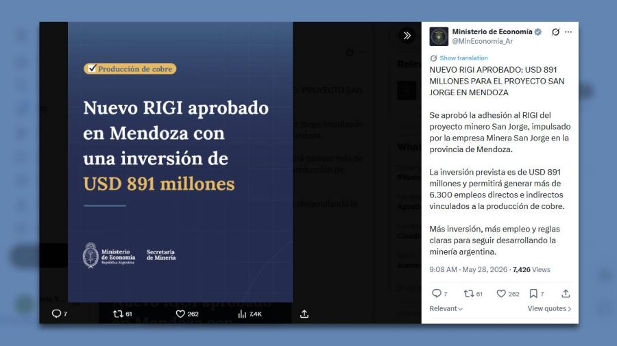 Posteo Ministerio de Economía 28052026
