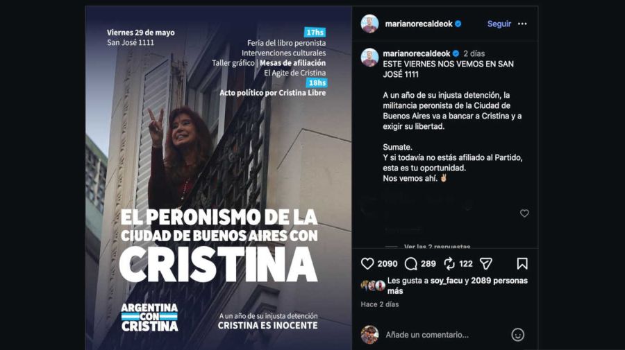 Mariano Recalde post 29052026