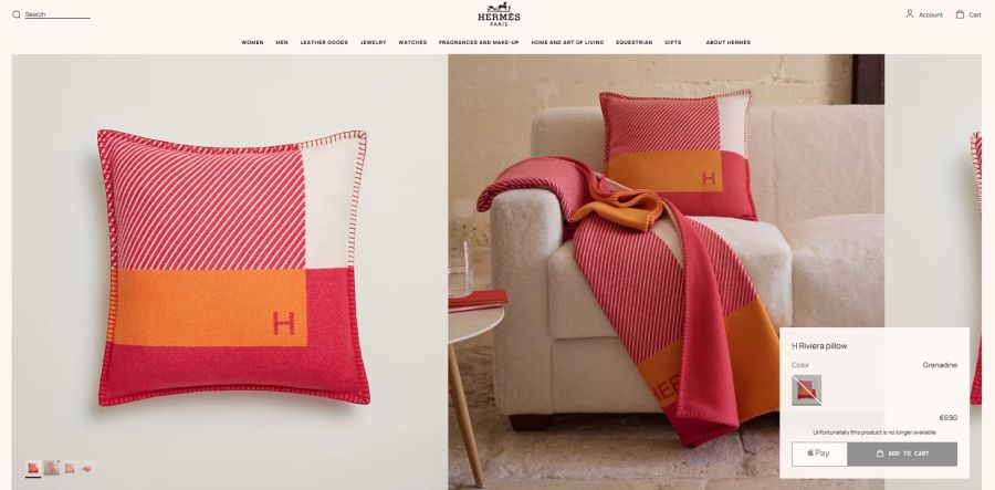 Almohadones Hermes que utiliza Wanda Nara para revestir su living