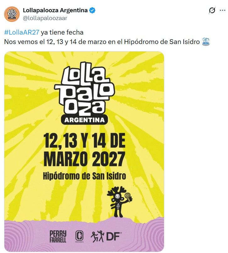 Lollapalooza Argentina 2027