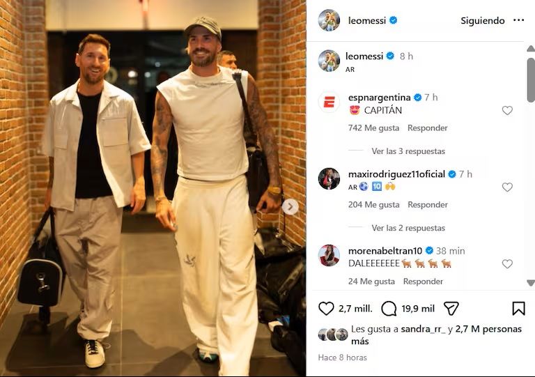 Rodrigo de Paul y Lionel Messi