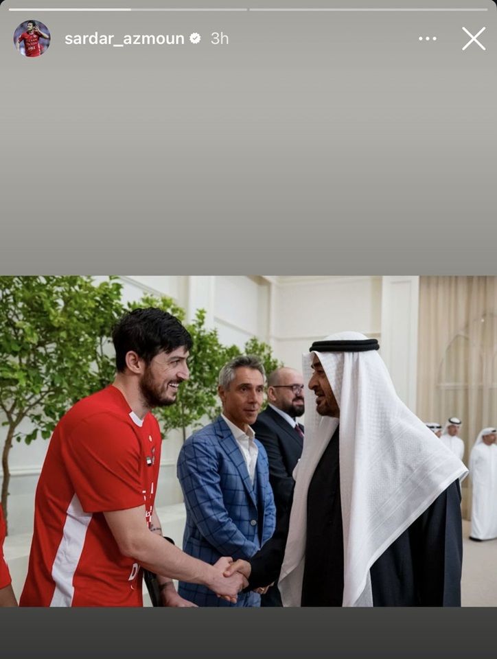 Sardar Azmoun y su posteo en Instagram