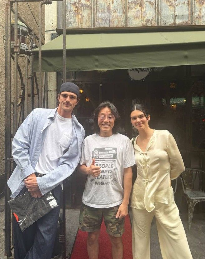 Jacob Elordi, Susumu Kakinuma y Kendall Jenner