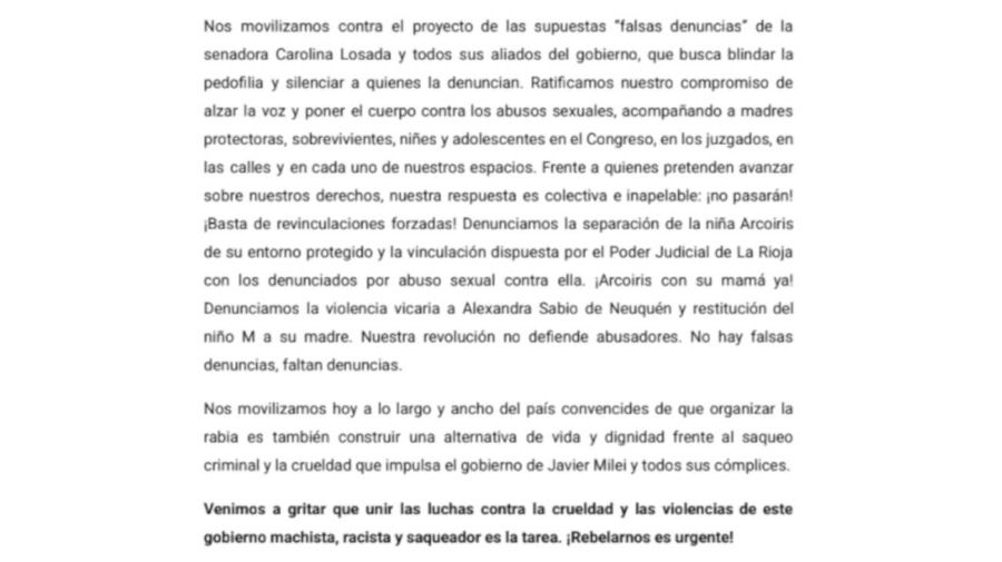 Ni Una Menos documento 03062026