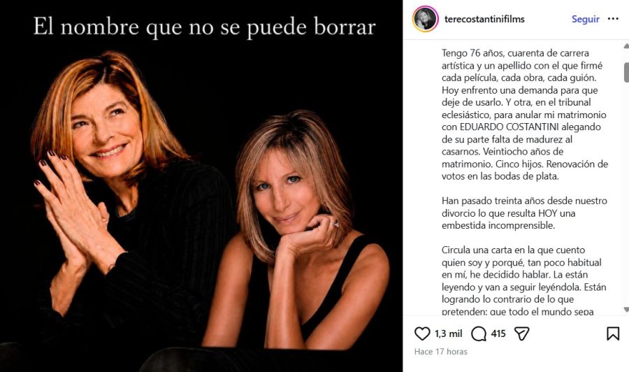 Denuncia de Teresa Constantini