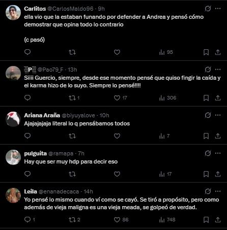 Los mensajes en contra de Andrea del Boca y Eliana Guercio