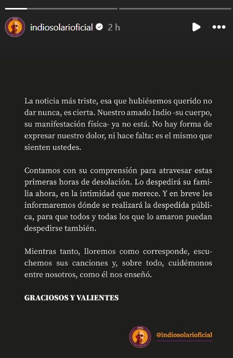 Así fueron los últimos momentos del Indio Solari: el informe oficial 