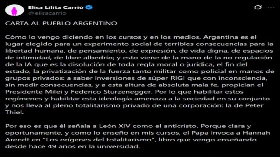 Carrio contra Milei