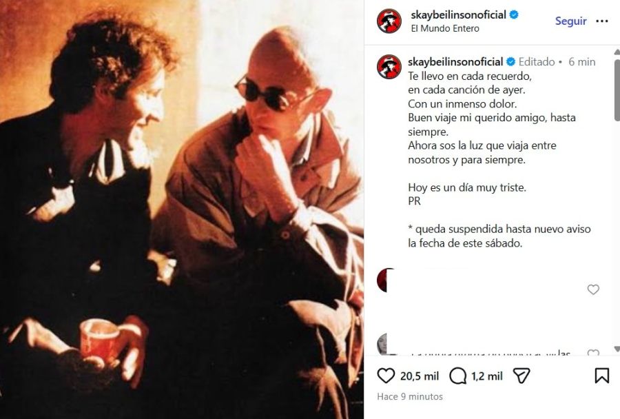 El mensaje de Skay Beilinson por la muerte del Indio Solari