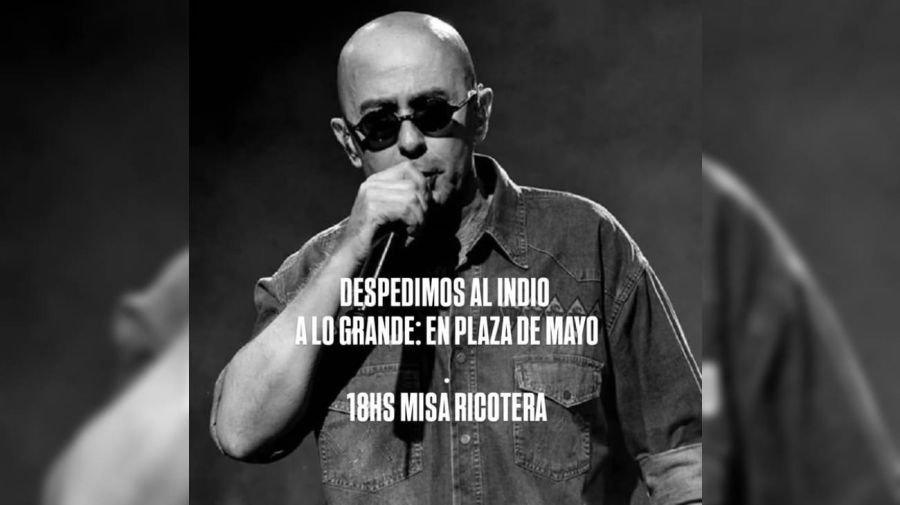 Flyer convocatoria misa ricotera en Plaza de Mayo 05062026