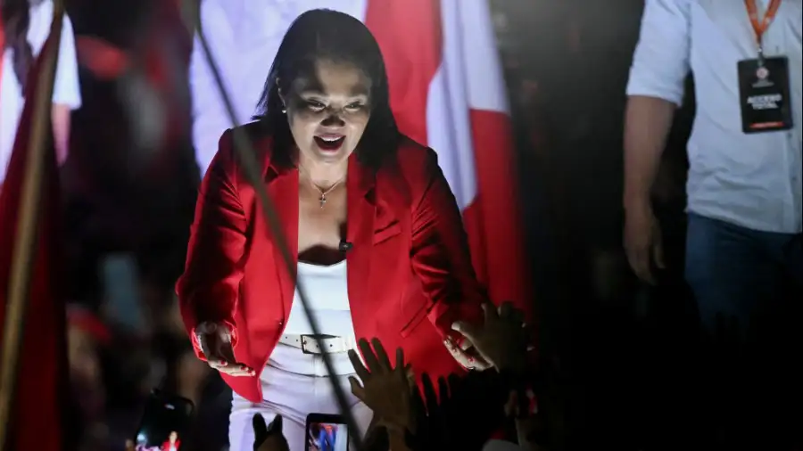 Keiko Fujimori, en el cierre de la campaña en Perú.