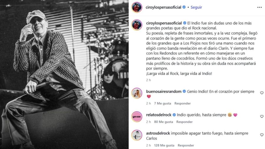 Las repercusiones de los artistas por la muerte del Indio Solari