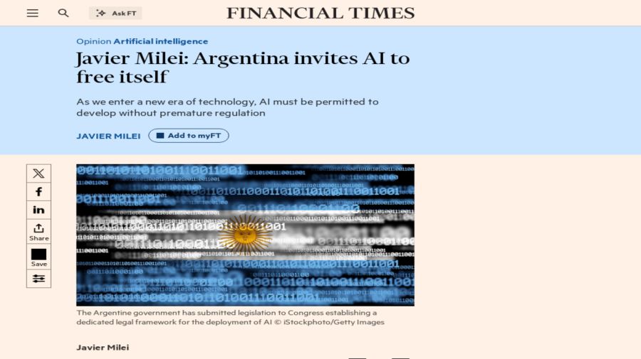 Milei en Financial Times