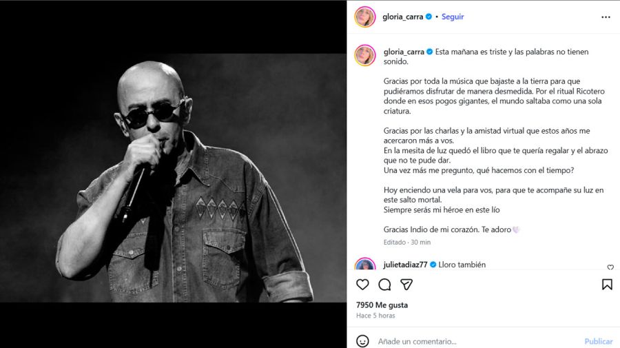 Repercusiones de famosos por la muerte del Indio Solari 05062026