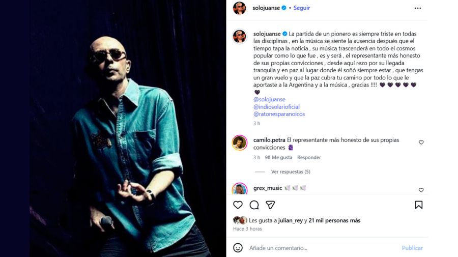 Repercusiones de famosos por la muerte del Indio Solari 05062026