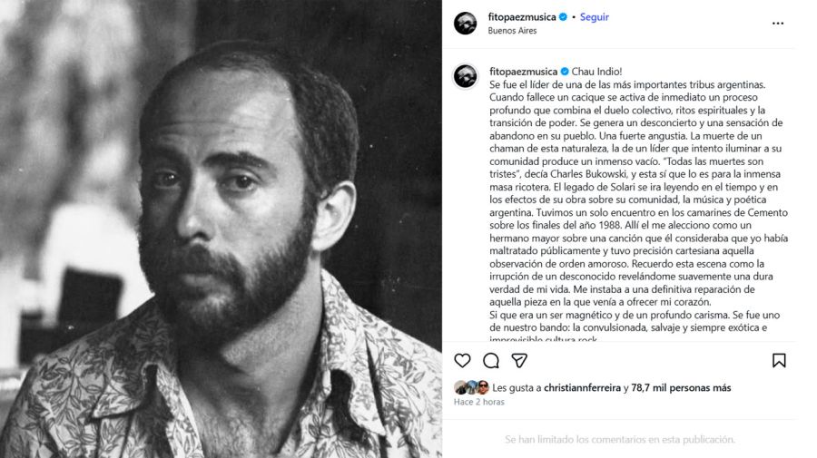 Repercusiones de famosos por la muerte del Indio Solari 05062026