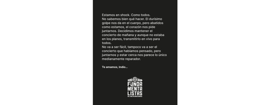 El comunicado de Los Fundamentalistas por el Indio Solari