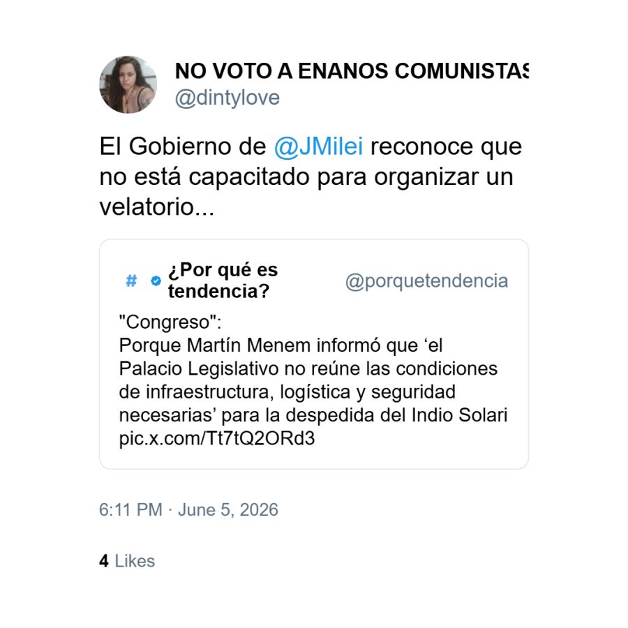 Posteos contra Milei por la muerte del Indio Solari 2