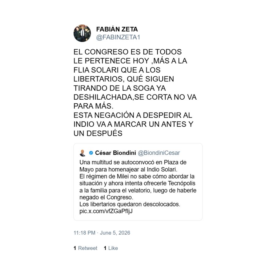 Posteos contra Milei por la muerte del Indio Solari 3