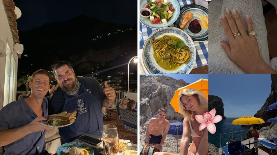 Las vacaciones de Peque Schwartzman y Eugenia De Martino en Italia