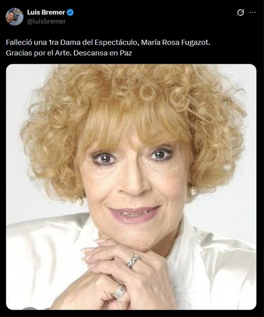 Mensaje de despedida a María Rosa Furgazot