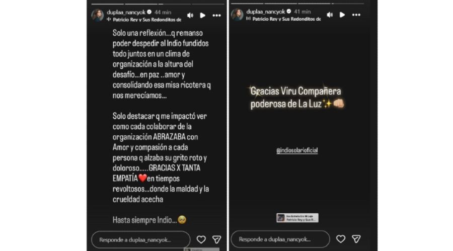 Mensaje de Nancy Duplaa por la muerte del Indio Solari