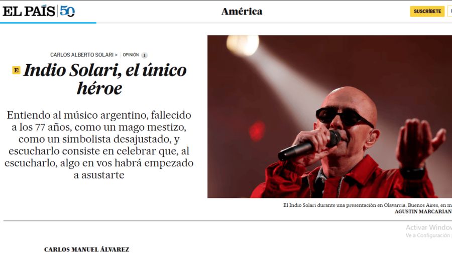 Portada El País Indio Solari opinión