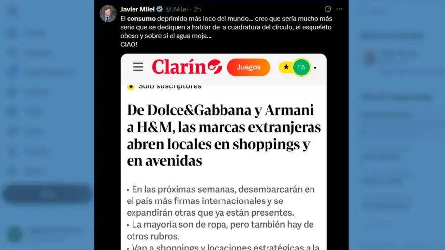 X Javier Milei 08062026